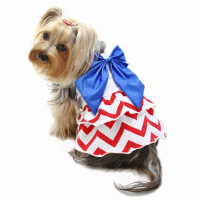 Patriotic Red/White/Blue Large Bow Sundress (size: large)