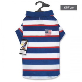 ZZ Patriotic Pooch SPF40 Polo (Color: Red White Blue, size: large)