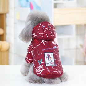 Fashion Letter Cotton Padded Coat (Option: Wine Red-S)