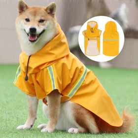 large and small dog raincoat cloak type reflective strip pet raincoat windproof rainproof dog hooded raincoat (colour: Blue, size: 3XL (14-24kg))