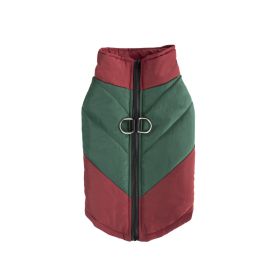 Cross-border Hot Sale Pet Clothing Thickened Warm Dog Cotton Vest Autumn And Winter Pet Dog Clothes In Stock Wholesale (Option: Dark Red Green-5XL)