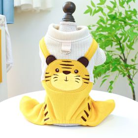 Pet Dog Clothes Corduroy Cute Suspender Pants (Option: Little Tiger Overalls-XL)